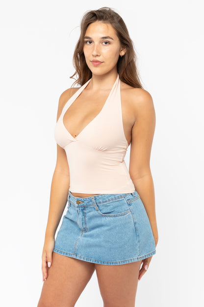 8375 - Cotton Spandex Halter Top