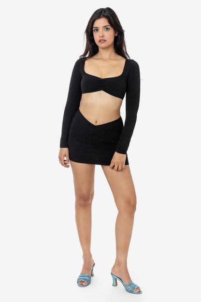 8388GD - Garment Dye Ruched Front Mini Skirt