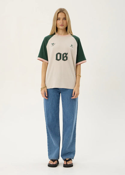 AFENDS Womens Give Em Hell - Oversized Tee - Moonbeam