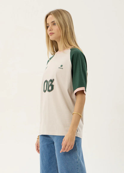 AFENDS Womens Give Em Hell - Oversized Tee - Moonbeam