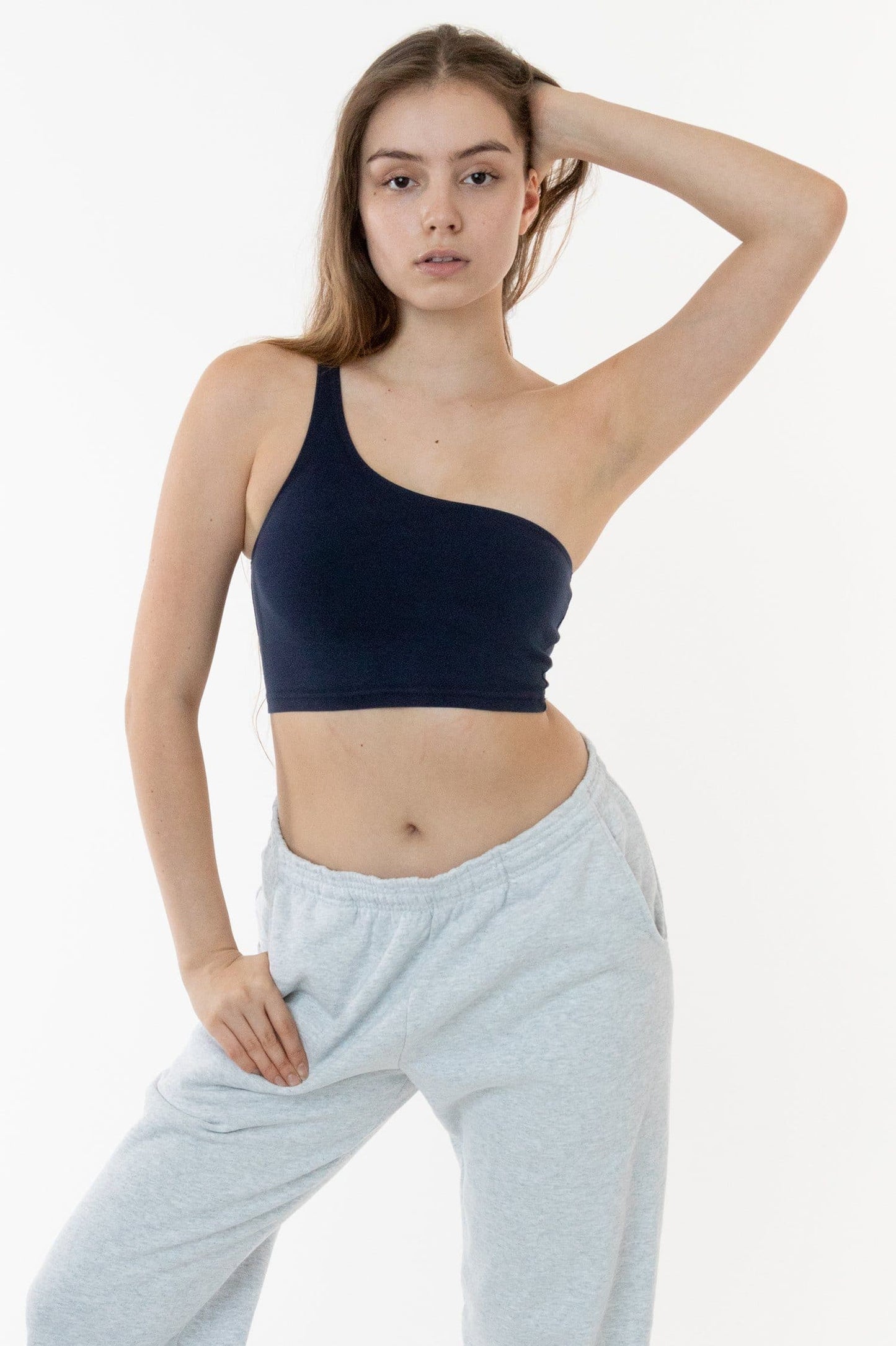 8389GD - Garment Dye One Shoulder Crop Top