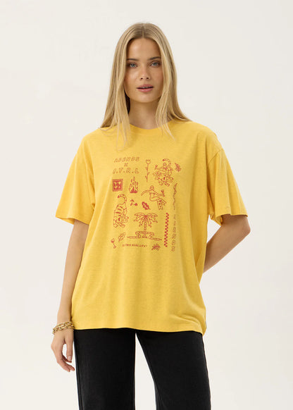 AFENDS Womens Holly - Oversized Tee - Mango