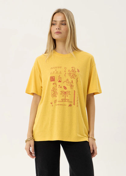 AFENDS Womens Holly - Oversized Tee - Mango