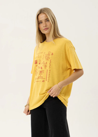AFENDS Womens Holly - Oversized Tee - Mango