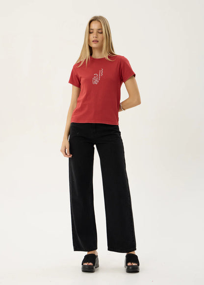 AFENDS Womens Real Life - Regular Tee - Vintage Ketchup