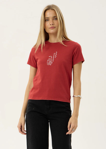 AFENDS Womens Real Life - Regular Tee - Vintage Ketchup