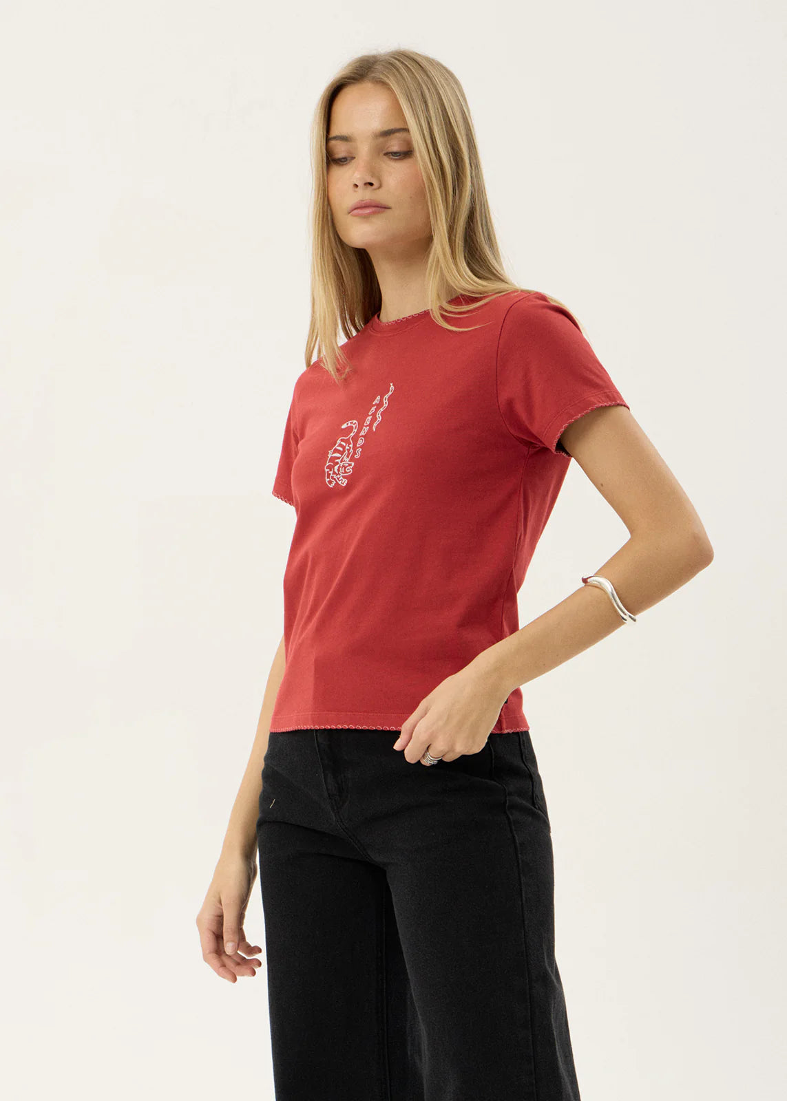 AFENDS Womens Real Life - Regular Tee - Vintage Ketchup