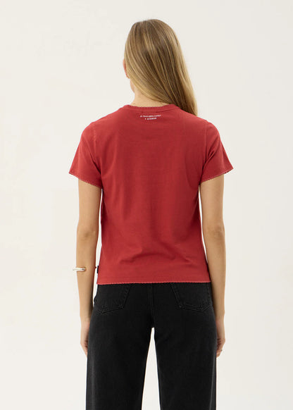 AFENDS Womens Real Life - Regular Tee - Vintage Ketchup