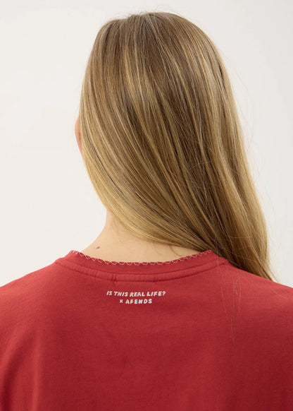 AFENDS Womens Real Life - Regular Tee - Vintage Ketchup