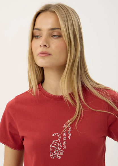 AFENDS Womens Real Life - Regular Tee - Vintage Ketchup