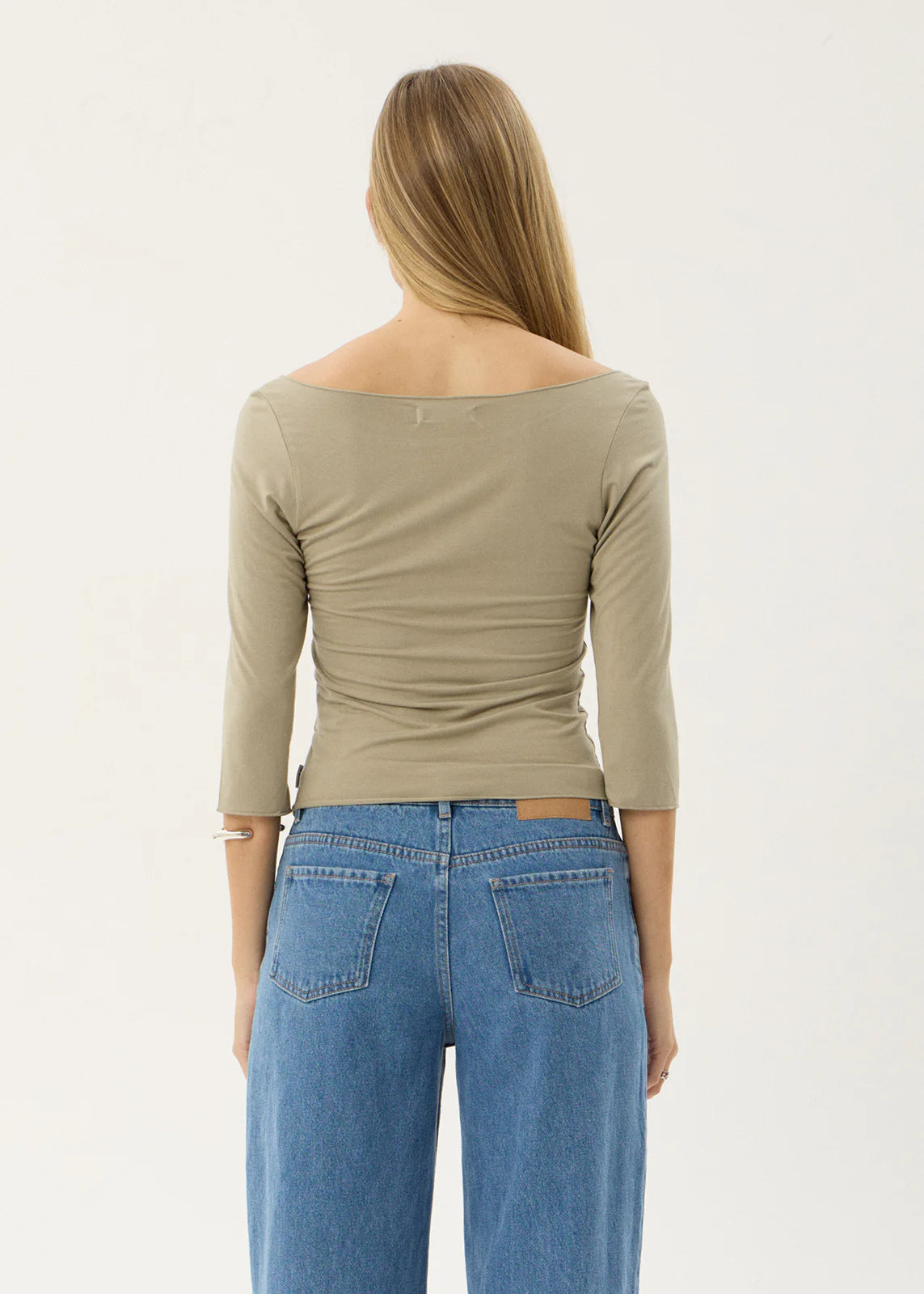 AFENDS Womens Dimi - 3/4 Sleeve Top - Grey
