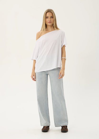 AFENDS Womens Sabina - Off Shoulder Tee - White