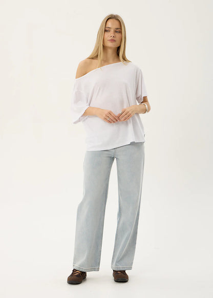 AFENDS Womens Sabina - Off Shoulder Tee - White
