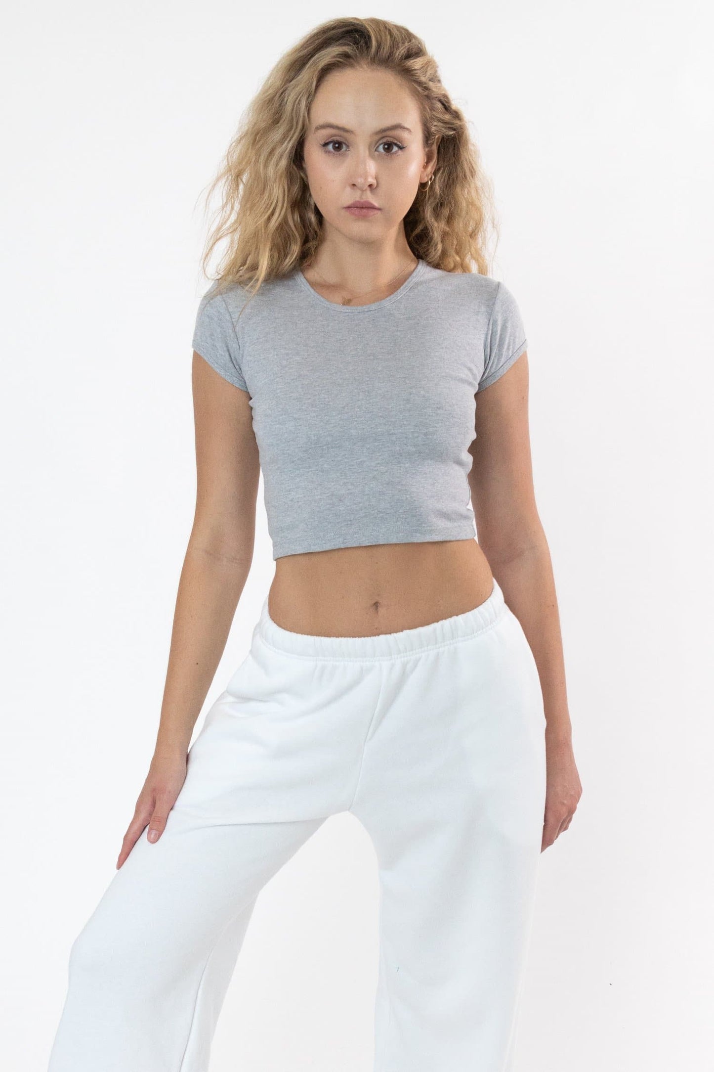 43035 - Cap Sleeve Baby Rib Crop Top