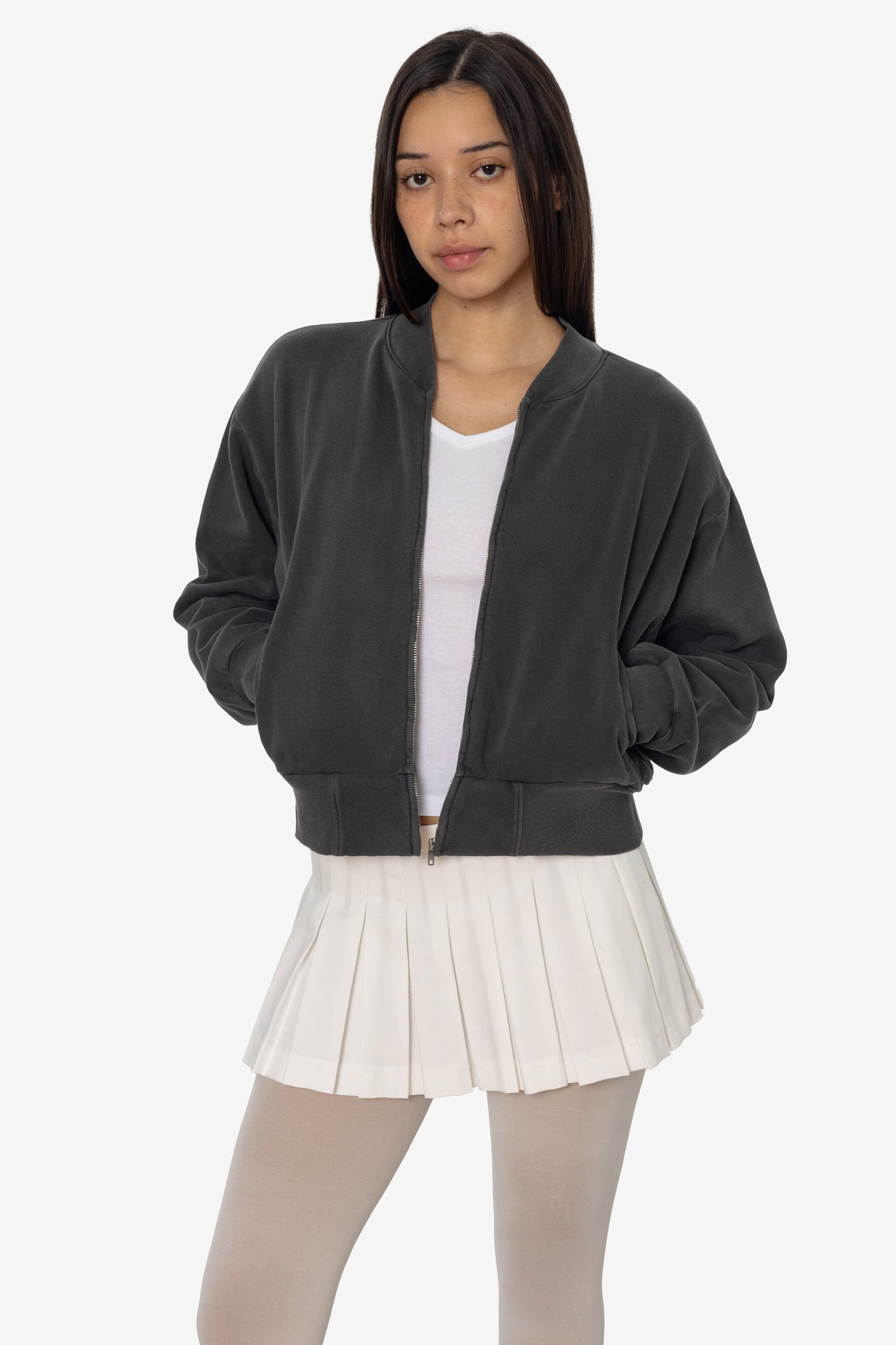 ALP375GD - Alpine Fleece Zip Up Cropped Bomber