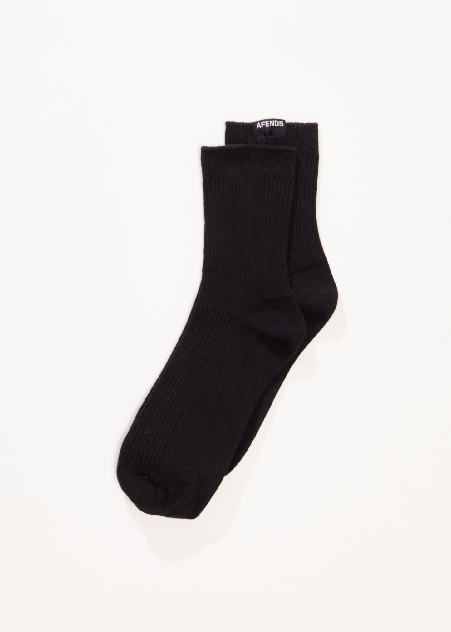 AFENDS Unisex The Essential - Rib Socks - Black