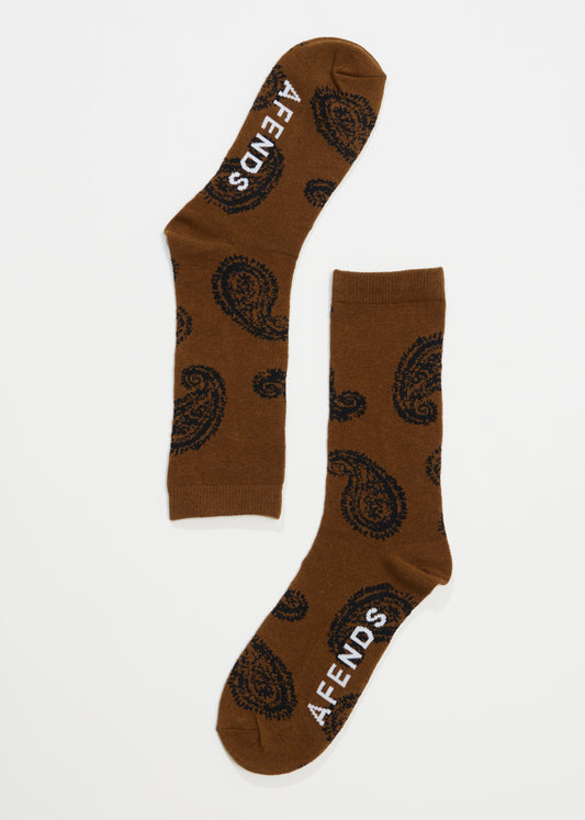 AFENDS Unisex Tradition - Crew Socks - Toffee
