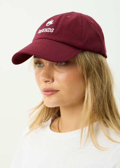 AFENDS Mens Burnin - Six Panel Cap - Burgundy