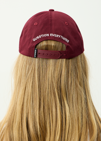 AFENDS Mens Burnin - Six Panel Cap - Burgundy