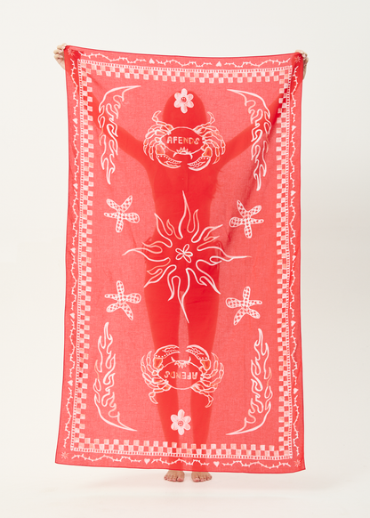AFENDS Womens Calda - Sarong - Tomato