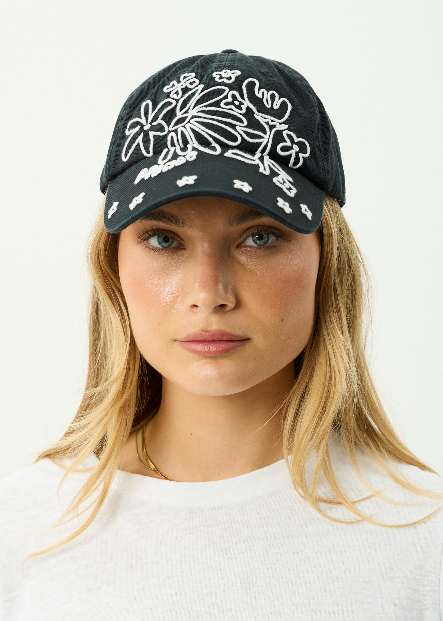 AFENDS Womens Garden Variety - Panelled Cap - Stone Black