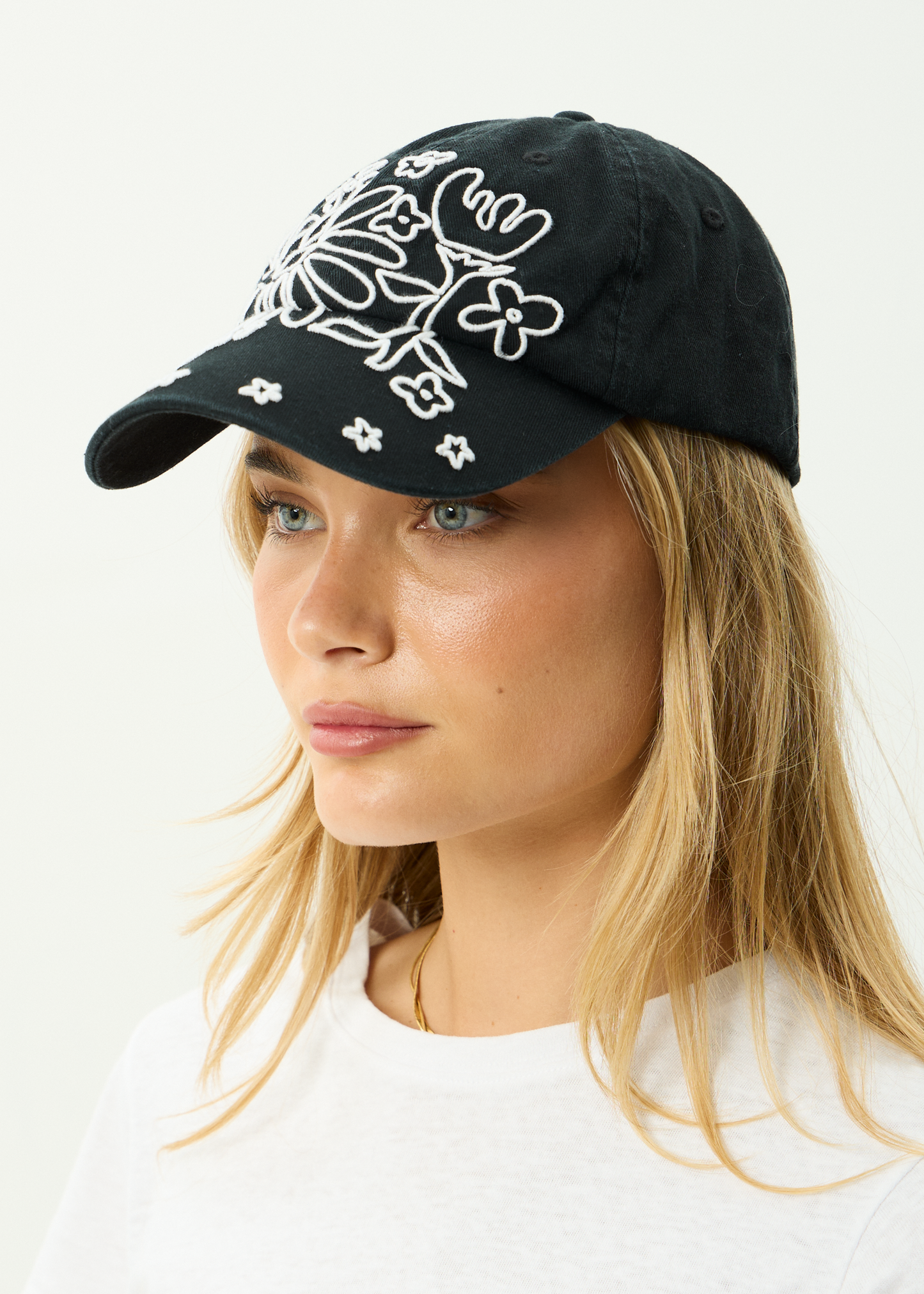 AFENDS Womens Garden Variety - Panelled Cap - Stone Black