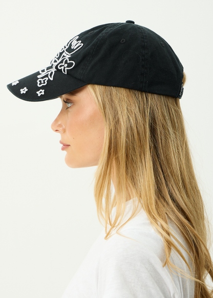 AFENDS Womens Garden Variety - Panelled Cap - Stone Black