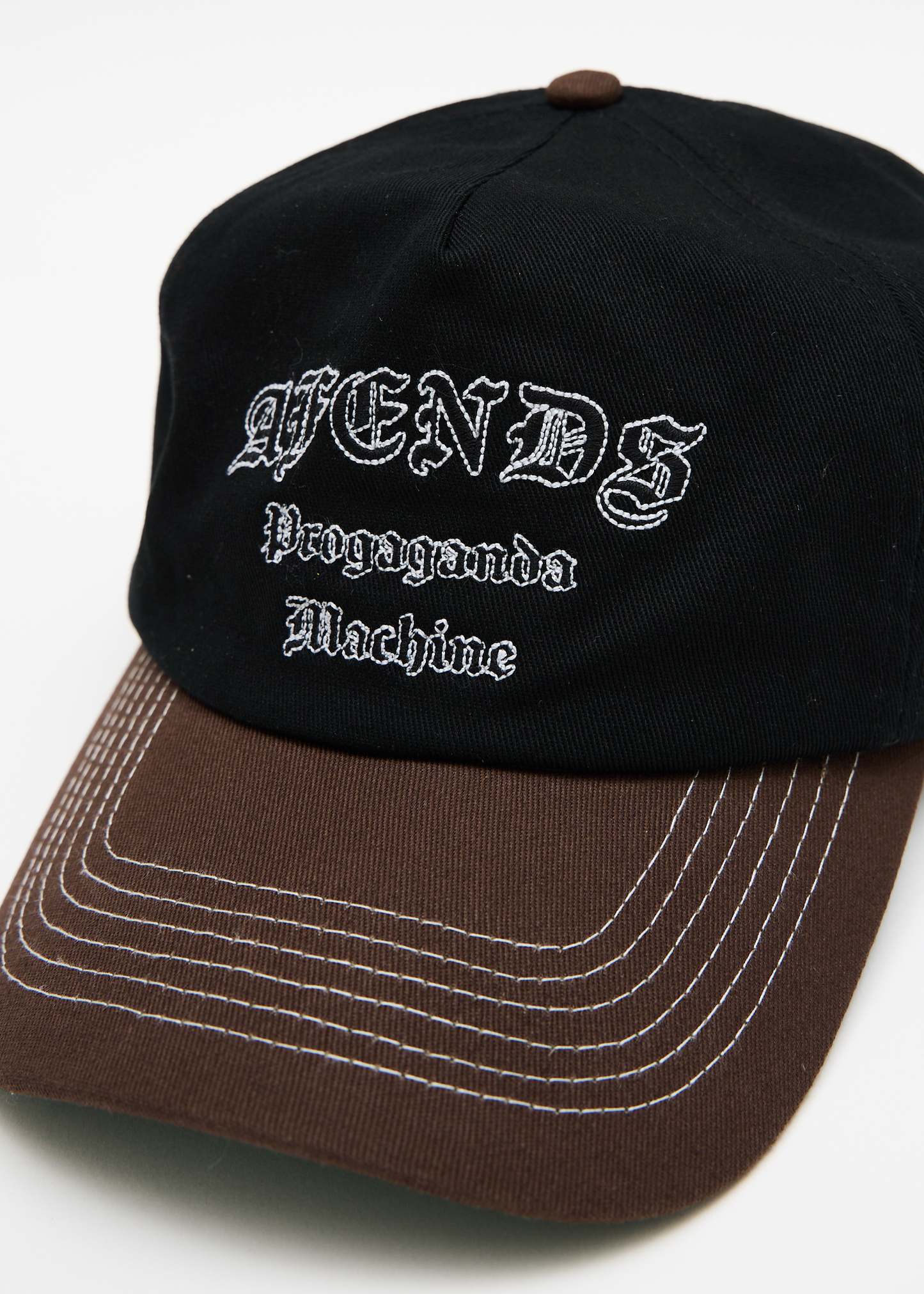 AFENDS Mens Machine -  Five Panel Cap - Coffee
