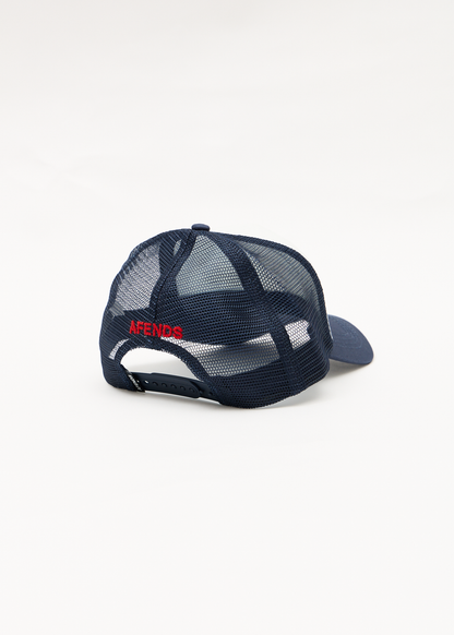 AFENDS Mens Flower Power - Five Panel Cap - Deep Sea