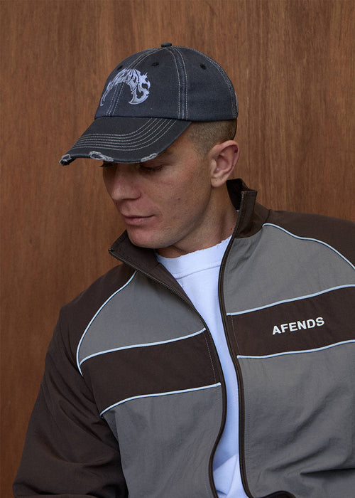 AFENDS Unisex Scorpius - Six Panel Cap - Stone Black