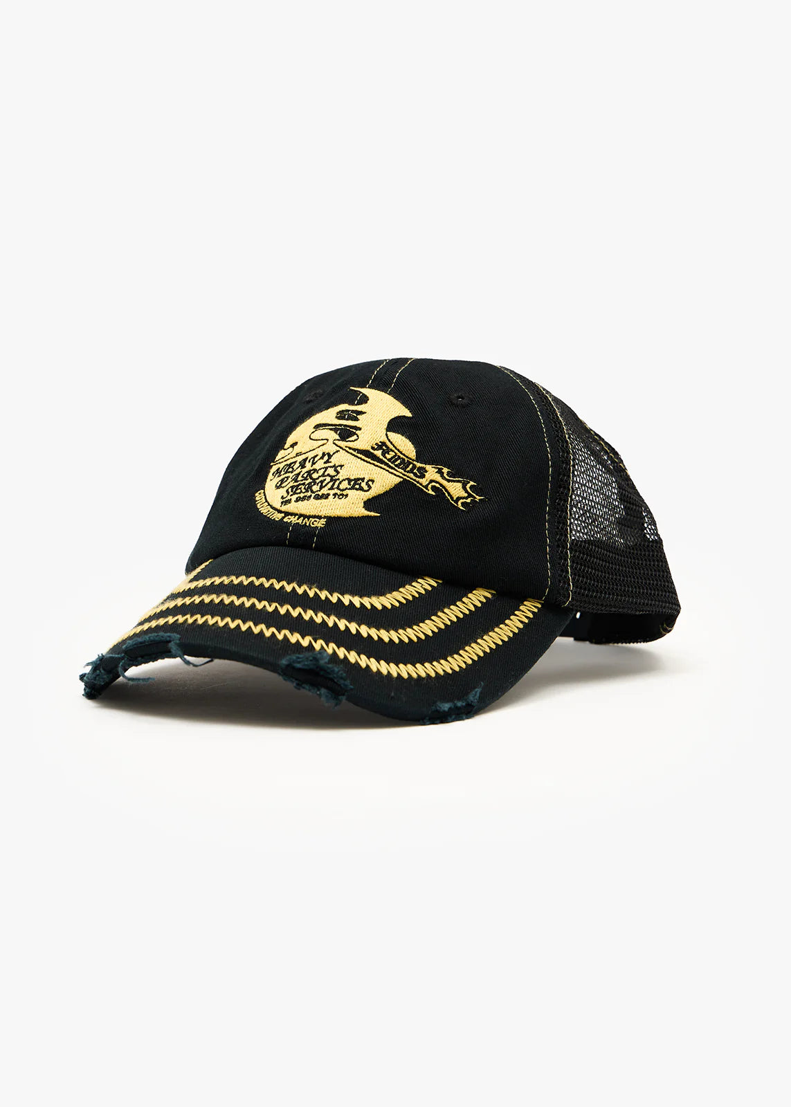 AFENDS Unisex Heavy Parts - Six Panel Mesh Cap - Stone Black