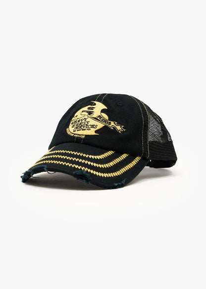 AFENDS Unisex Heavy Parts - Six Panel Mesh Cap - Stone Black