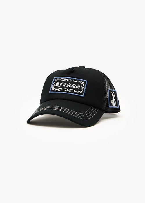AFENDS Unisex Spiritual - Mesh Trucker Cap - Black
