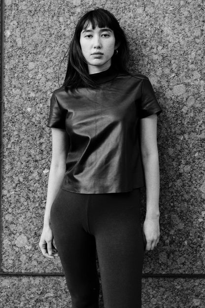 RLTH3401 - Leather Mockneck Tee