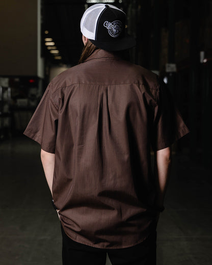 WorkForce Short Sleeve Work Shirt - Brown & Black