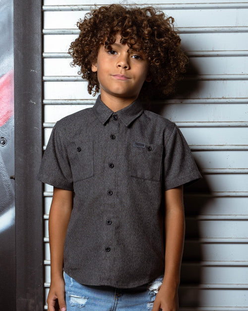 Youth Obsidian Short Sleeve Flannel