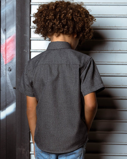 Youth Obsidian Short Sleeve Flannel