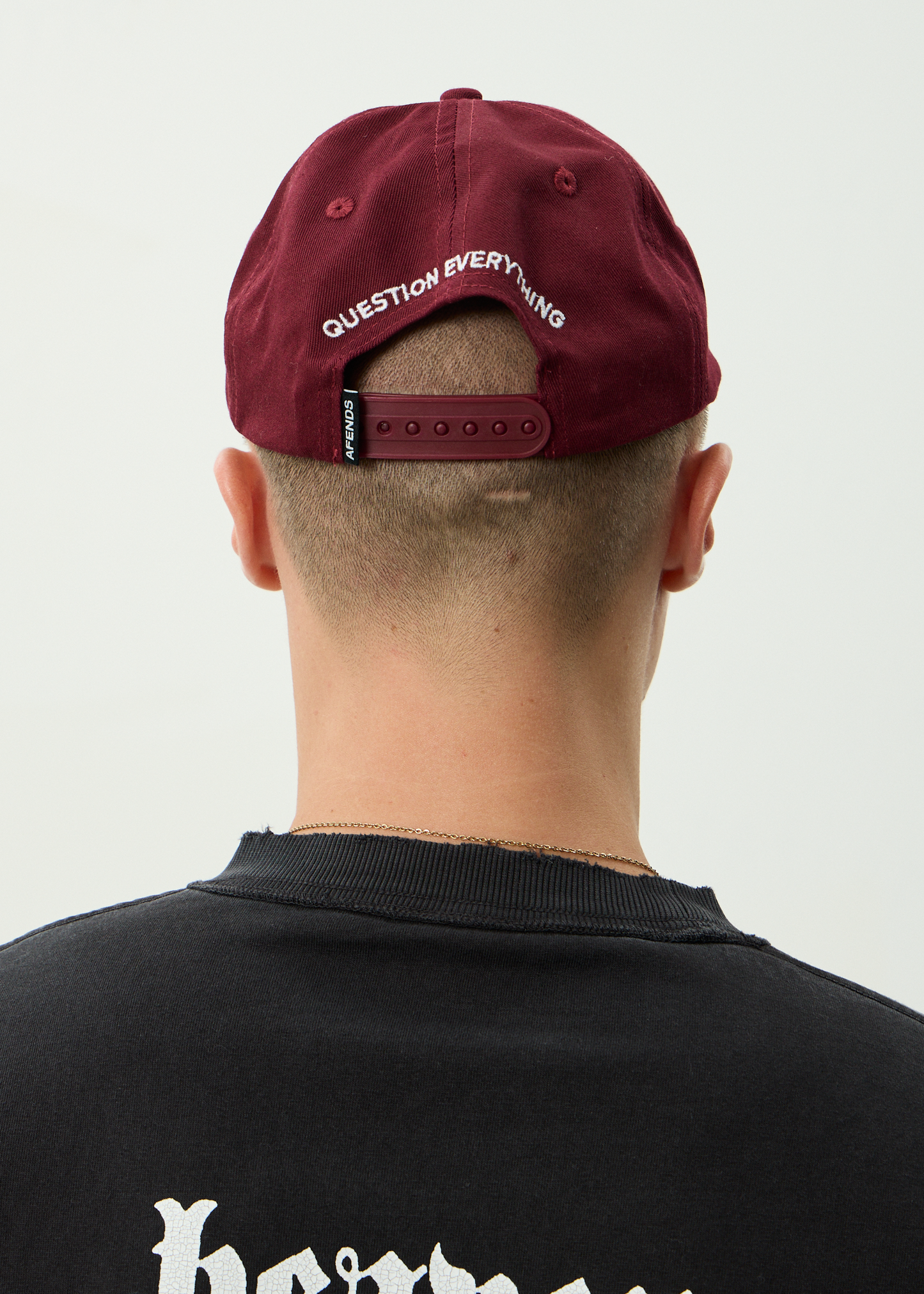 AFENDS Mens Burnin - Six Panel Cap - Burgundy