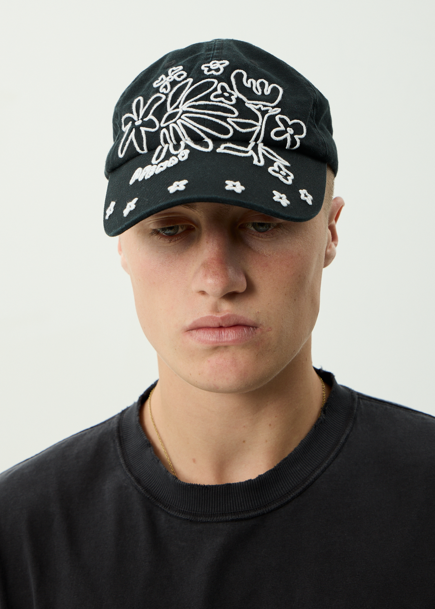 AFENDS Womens Garden Variety - Panelled Cap - Stone Black