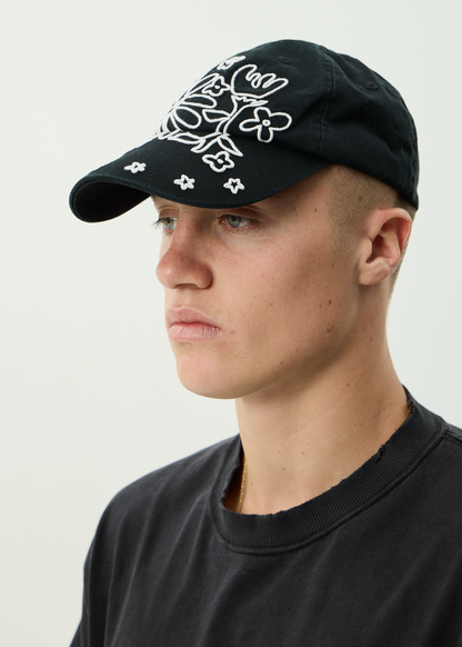 AFENDS Womens Garden Variety - Panelled Cap - Stone Black