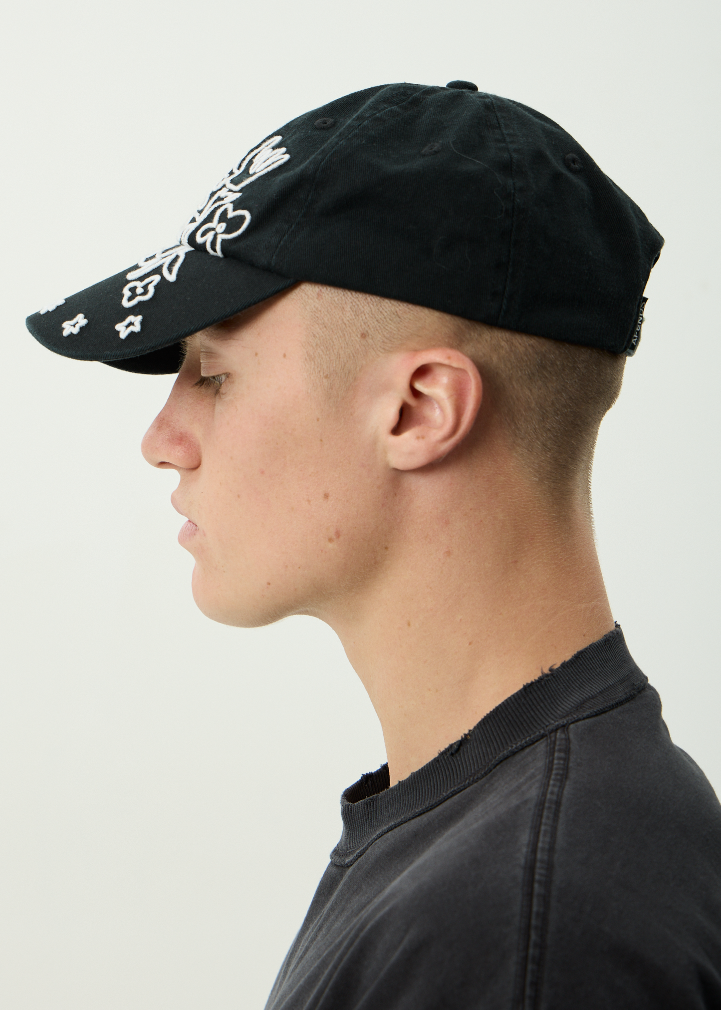 AFENDS Womens Garden Variety - Panelled Cap - Stone Black