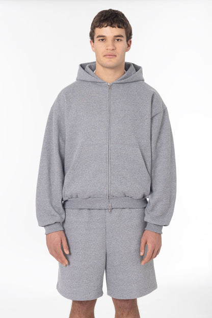 TRF10 - 12 oz. Tri-Blend Gabardine Fleece Waist Length Pull Zip Hoodie
