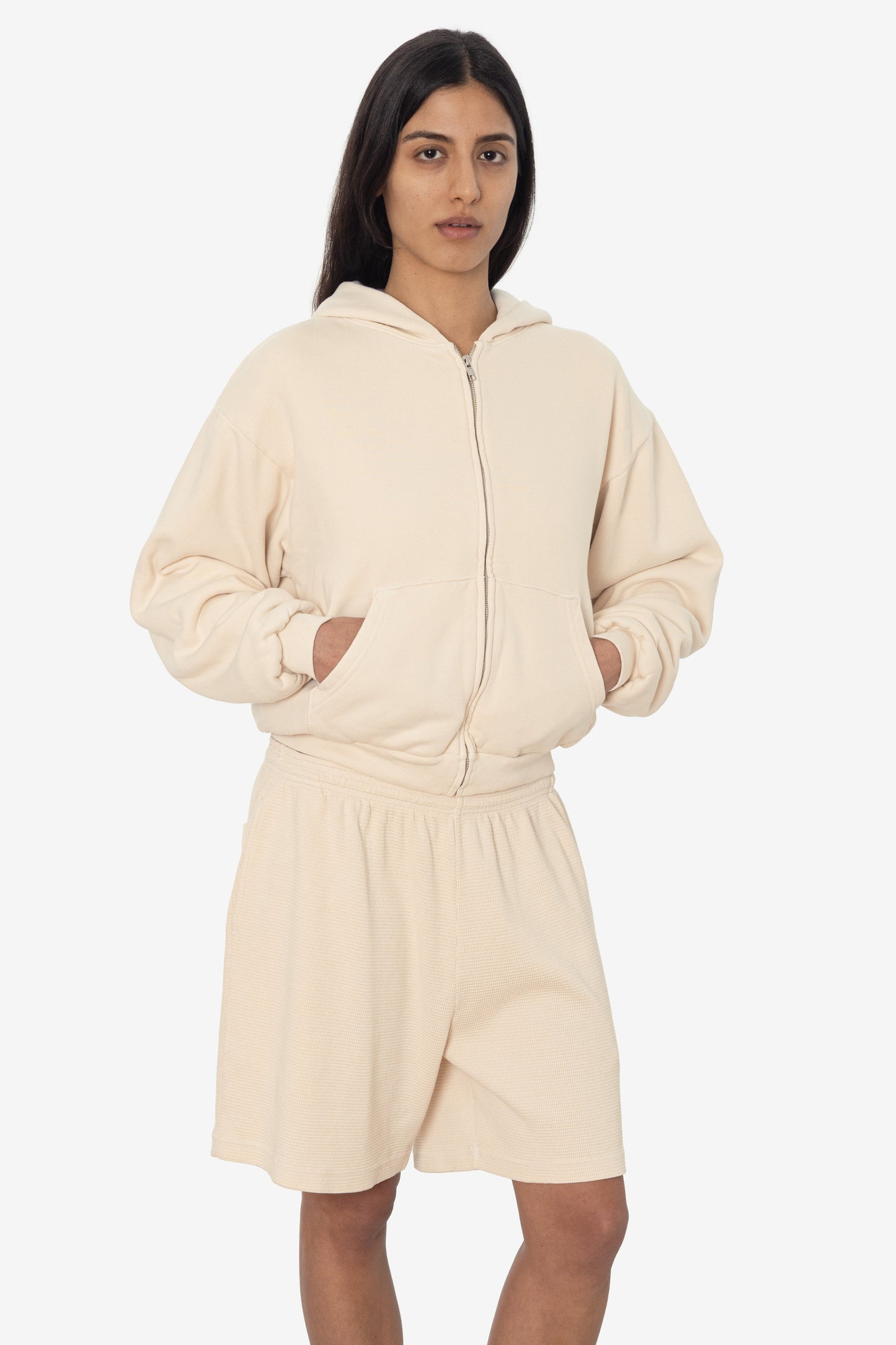 ALP10GD - Thermal Lined Cropped Zip Up Hoodie
