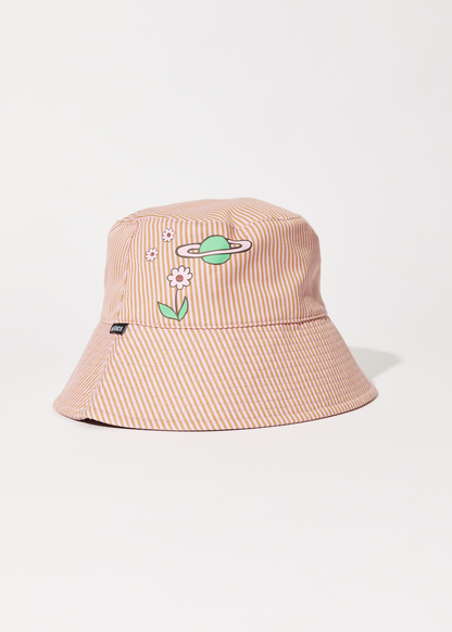 AFENDS Unisex Night Shade - Bucket Hat - Mustard Stripe