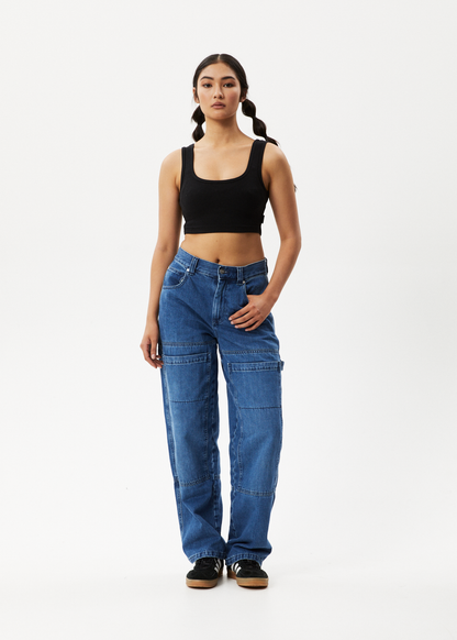 AFENDS Womens Chia - Rib Cropped Singlet - Black