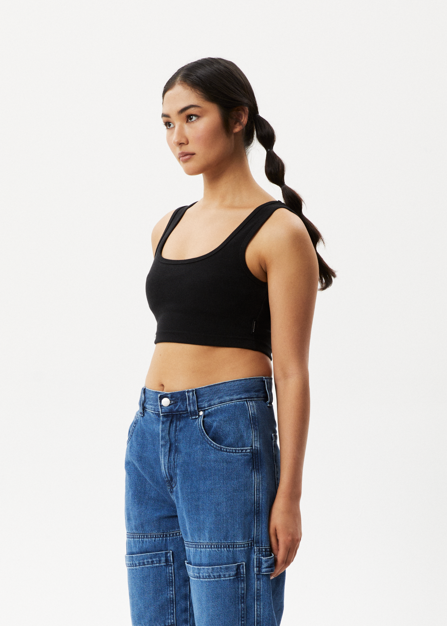 AFENDS Womens Chia - Rib Cropped Singlet - Black