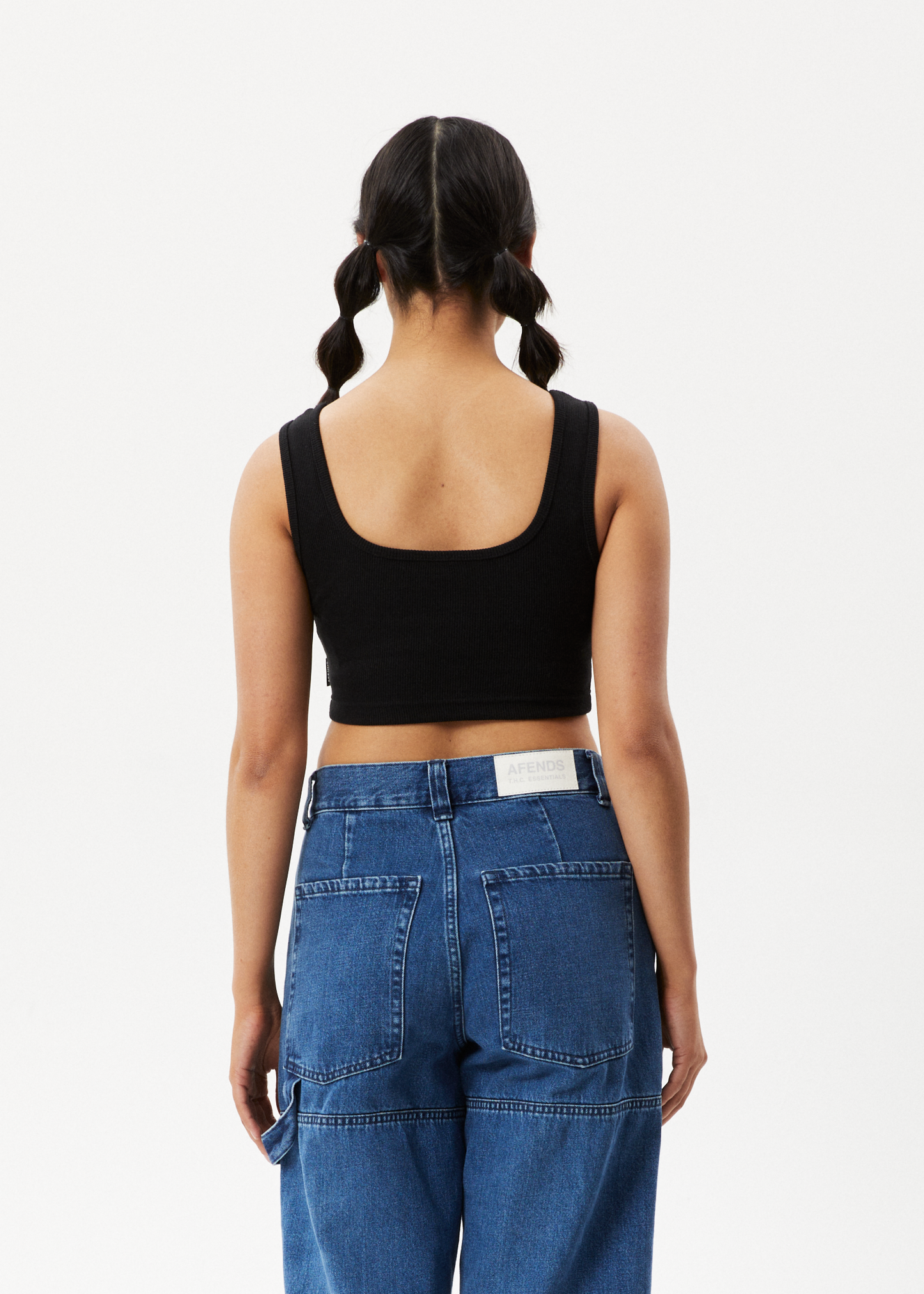 AFENDS Womens Chia - Rib Cropped Singlet - Black