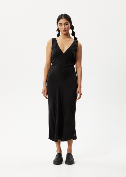 AFENDS Womens Gemma - Cupro Maxi Dress - Black
