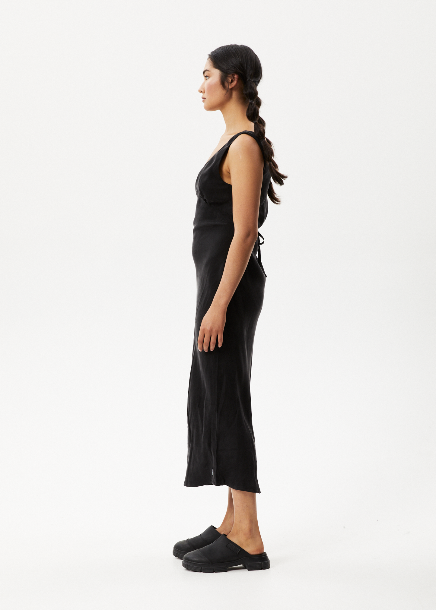 AFENDS Womens Gemma - Cupro Maxi Dress - Black