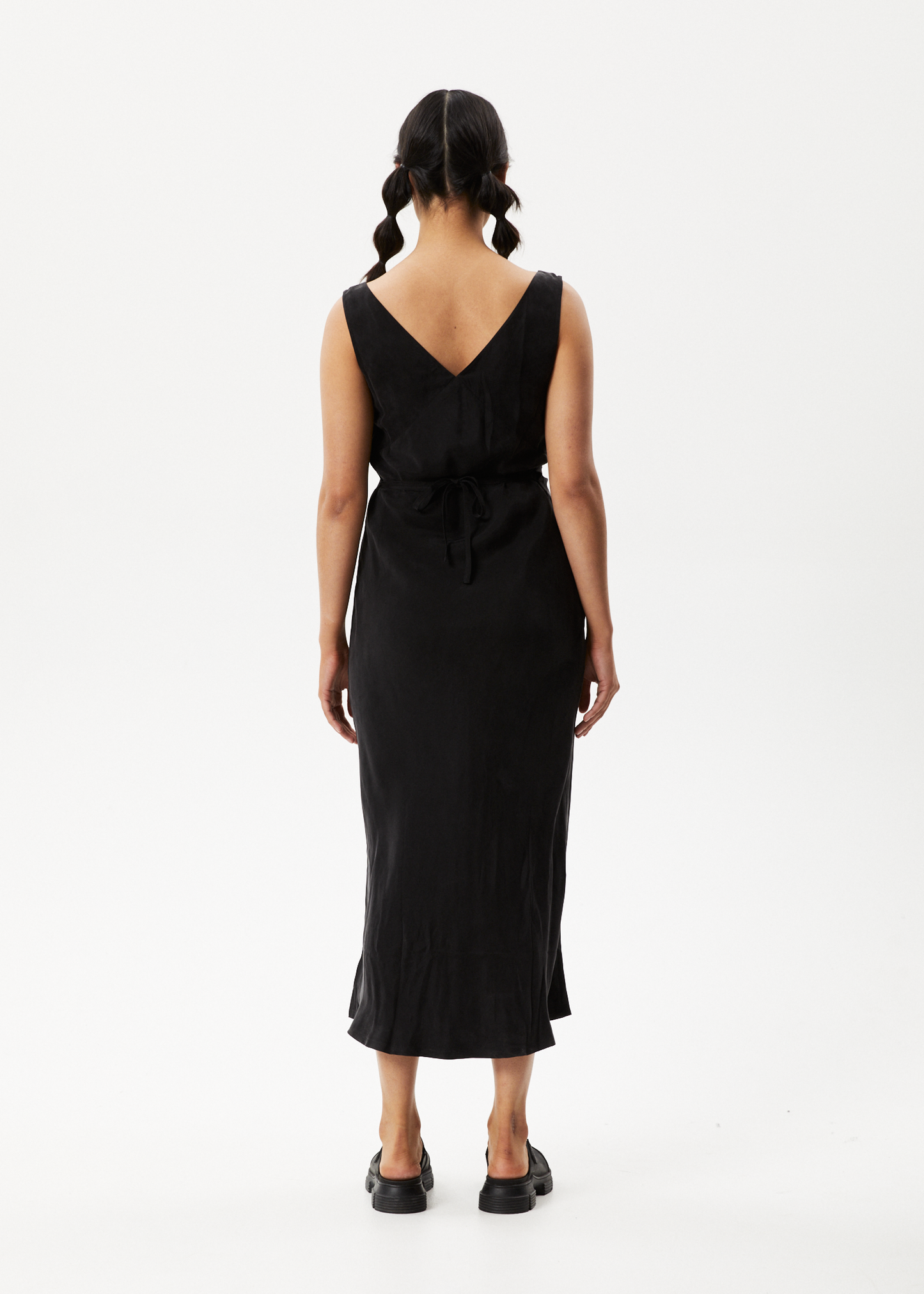 AFENDS Womens Gemma - Cupro Maxi Dress - Black